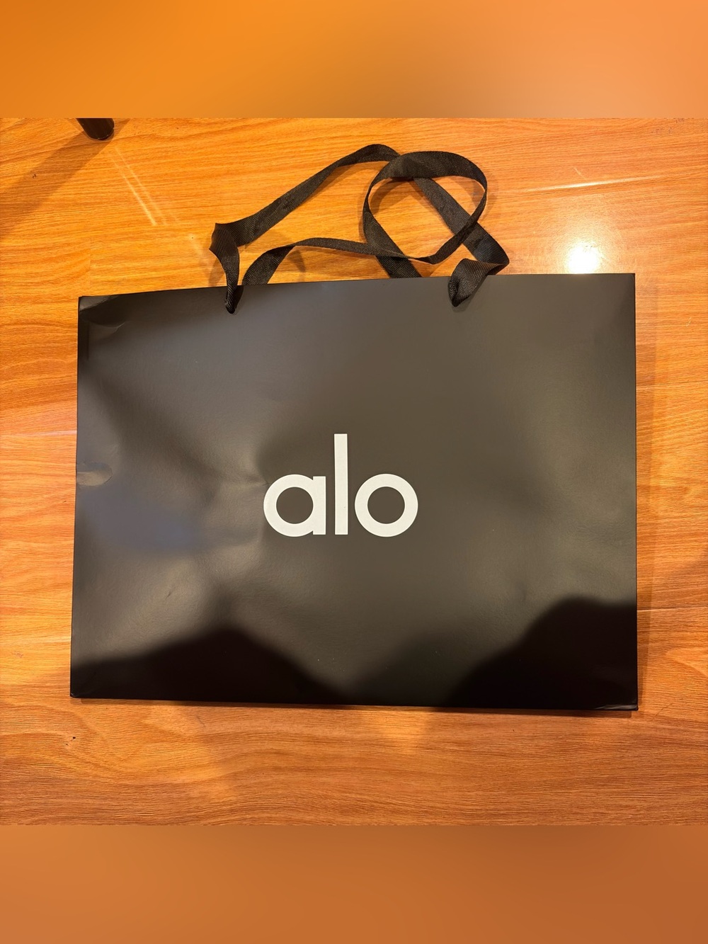 Alo Black Empty Gift Bag - 16”x12”x6”